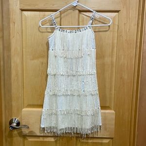 Kellé white and cream fringe rhinestone size S